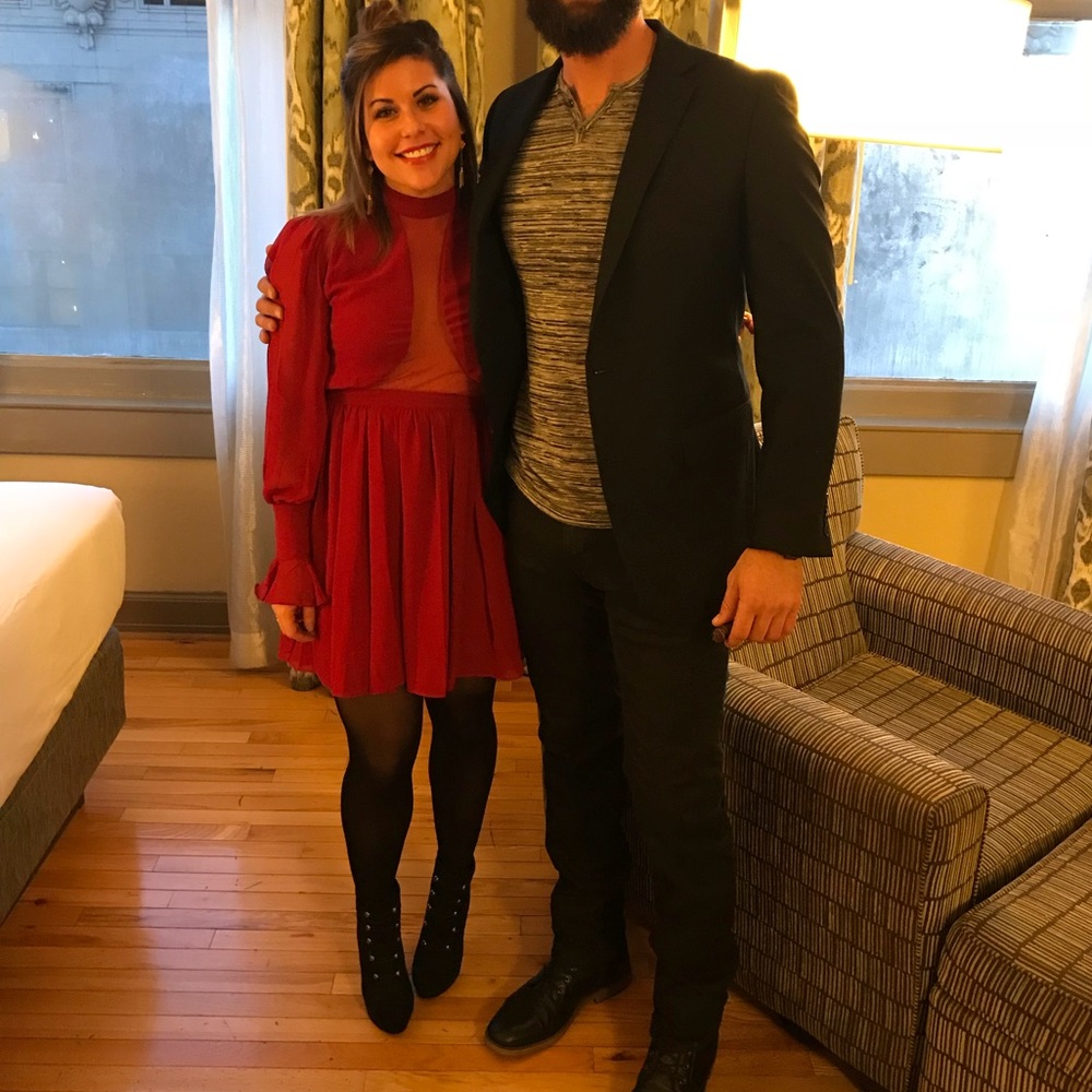 Deep red cocktail dress